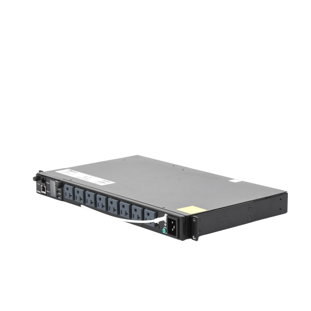 PDU Switchable y Monitoreable por Toma (MS) para Distribución de Energía, Enchufe de Entrada NEMA 5-15P, Con 8 Salidas 5-20R, Horizontal 19in, 120 Vca, 15 Amp, 1UR