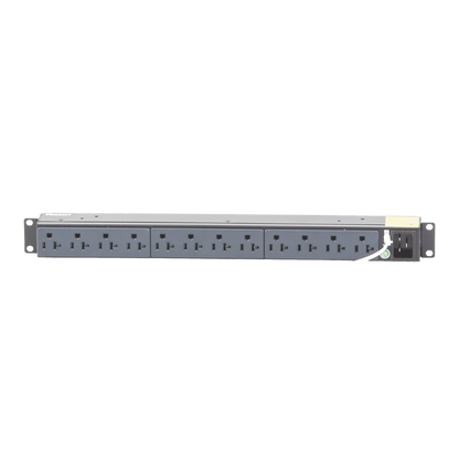 PDU Básico para Distribución de Energía, Enchufe de Entrada NEMA 5-15P, Con 12 Contactos NEMA 5-20R, Instalación Horizontal de 19in, 1UR, 15 Amp, 120 Vca
