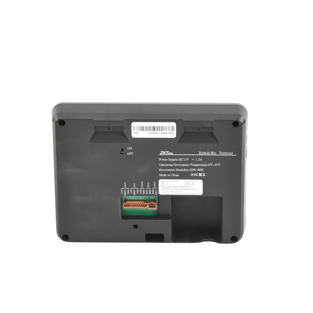 Terminal Biométrica de Palma y Huella / 600 Palmas 3,000 Huellas / Pantalla 2.8" / TCP/IP USB / 100,000 Eventos