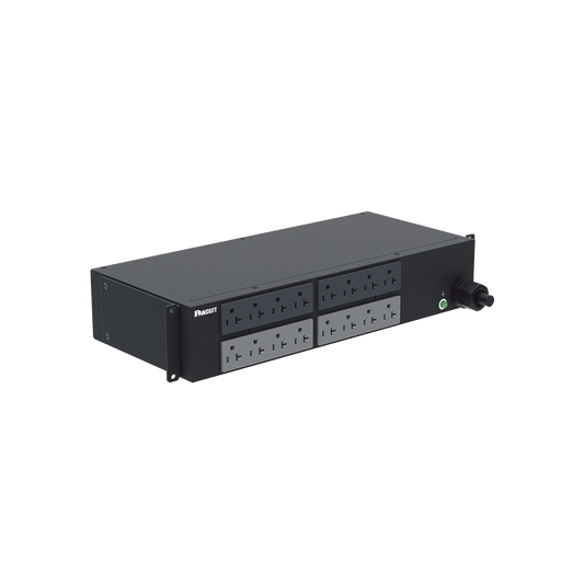 PDU Básico para Distribución de Energía, Enchufe de Entrada NEMA L5-30P, Con 16 Contactos NEMA 5-20R, Instalación Horizontal de 19in, 2 UR, 30 Amp, 208 Vca