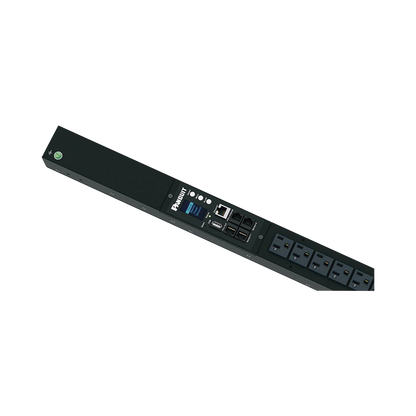 PDU Monitoreable (MI) para Distribución de Energía, Enchufe de Entrada NEMA 5-15P, Con 16 Salidas NEMA 5-20R, de Instalación Vertical, 120 Vca, 15 Amp