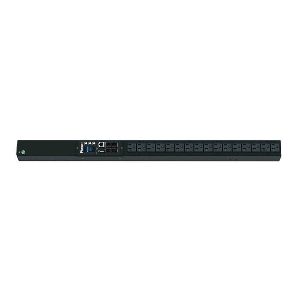 PDU Monitoreable (MI) para Distribución de Energía, Enchufe de Entrada NEMA 5-15P, Con 16 Salidas NEMA 5-20R, de Instalación Vertical, 120 Vca, 15 Amp