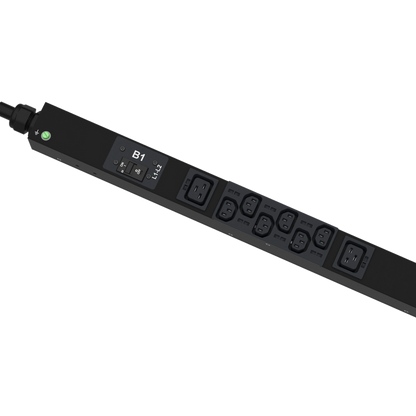 PDU Monitoreable (MI) para Distribución de Energía, Enchufe de Entrada NEMA L21-30P, Con 18 Salidas C13 y 6 C19, de Instalación Vertical, 208 Vca, 30 Amp