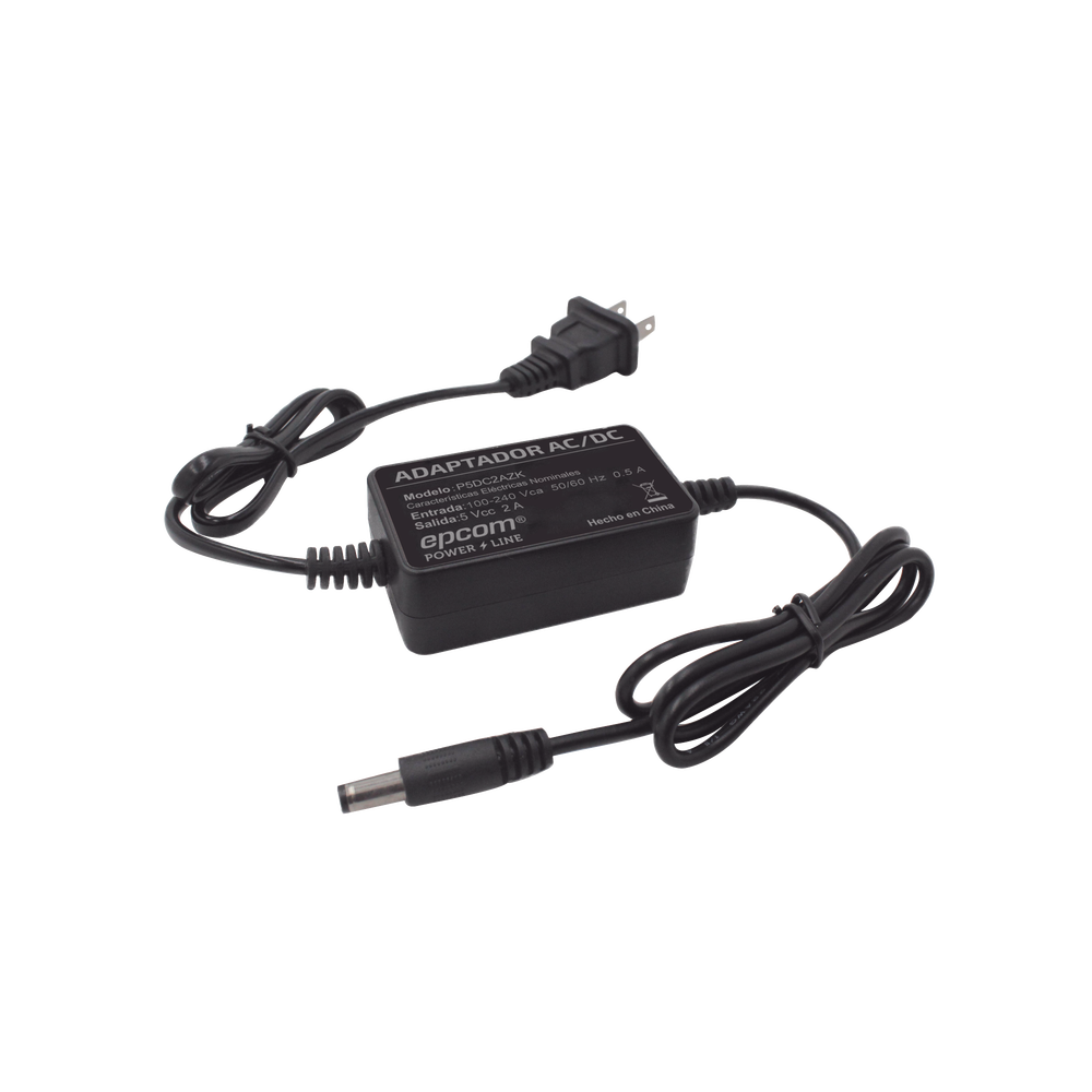 Adaptador 5 Vcc / 2A / UL / Voltaje de Entrada de 100-240 Vca / Para uso, solo en lectores biométricos de 5 Vcc de la marca ZK