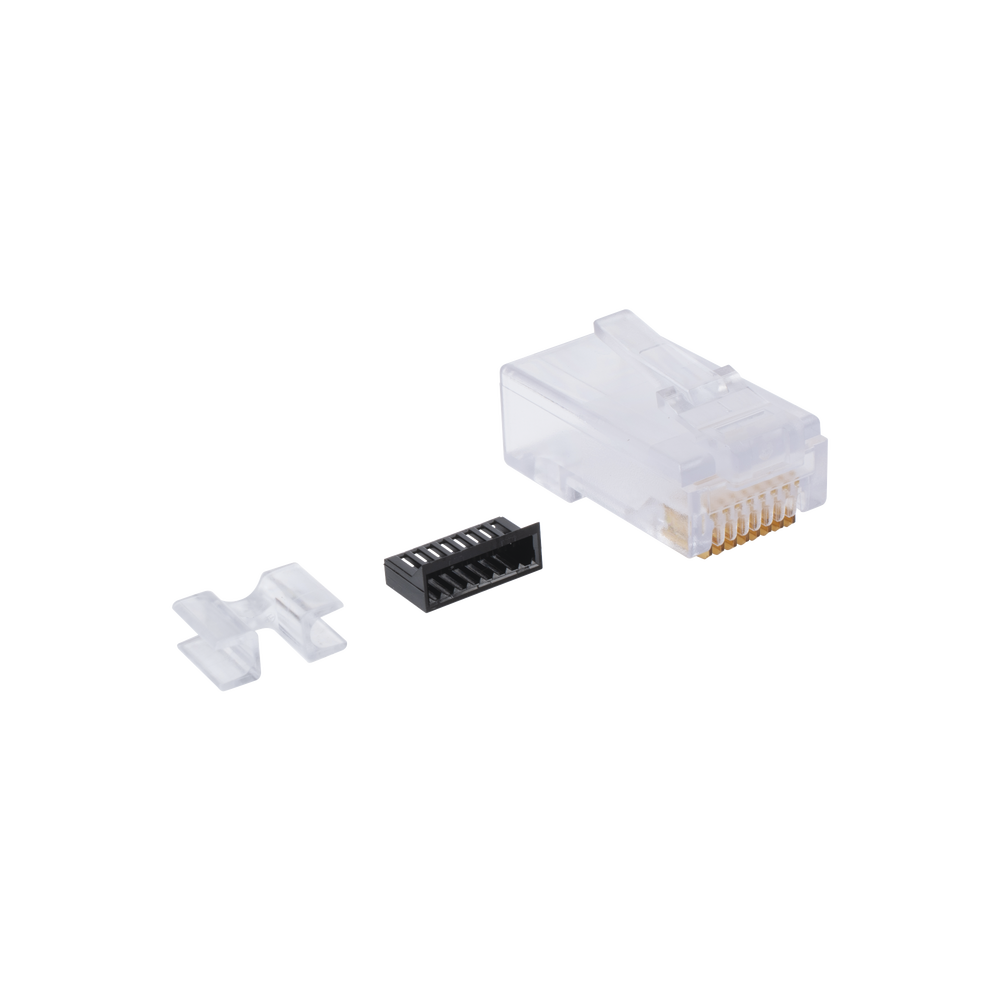 Plug RJ45 Cat6, Para Cable UTP Calibre 23 a 26 AWG, Chapado en Oro de 50 Micras, Bolsa con 50 Piezas