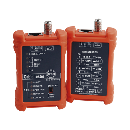 Tester Profesional para Mapeo de Cables de Red/Coaxiales