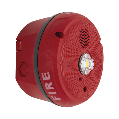 Sirena con Lámpara LED Estroboscópica / Montaje en Techo / Nivel de Candelas Seleccionable / Color Rojo / Nuevo Diseño Moderno y Elegante / Menor Consumo de Corriente / Uso exterior
