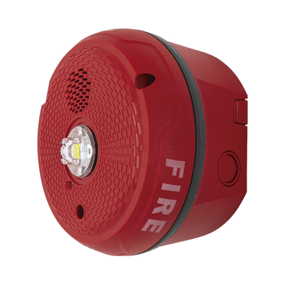 Sirena con Lámpara LED Estroboscópica / Montaje en Techo / Nivel de Candelas Seleccionable / Color Rojo / Nuevo Diseño Moderno y Elegante / Menor Consumo de Corriente / Uso exterior