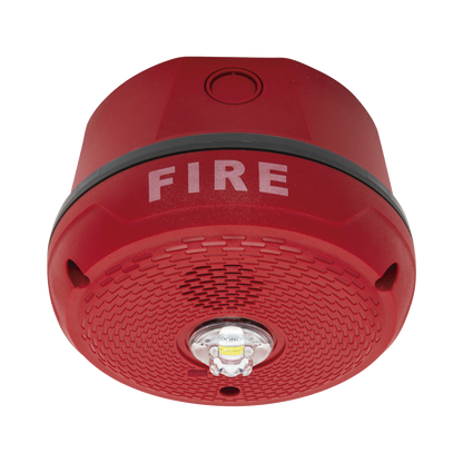 Sirena con Lámpara LED Estroboscópica / Montaje en Techo / Nivel de Candelas Seleccionable / Color Rojo / Nuevo Diseño Moderno y Elegante / Menor Consumo de Corriente / Uso exterior