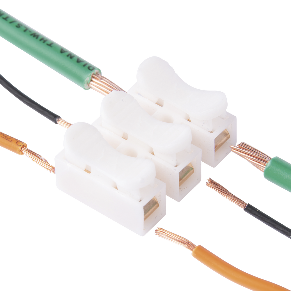 Conector tipo PUSH de 3 Contactos / Para una Conexión Rápida / Puentes de Cables
