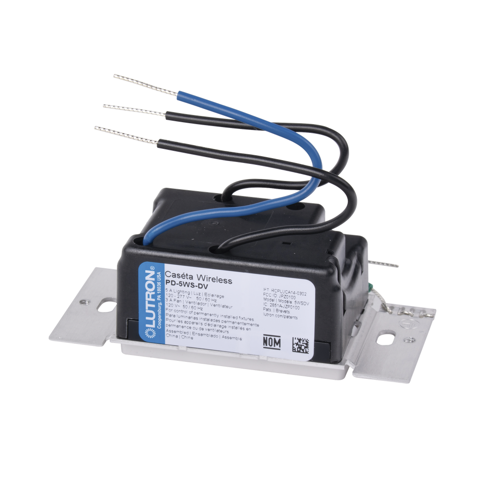 (Caseta Wireless) Interruptor Inteligente On/Off, No requiere cable neutro. 5A /120-277V