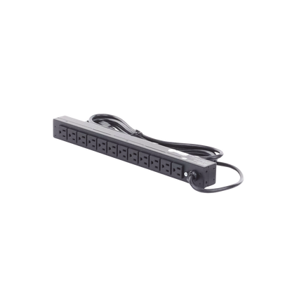 PDU Básico Para Distribución de Energía, Con 12 Tomas NEMA 5-15R Traseras, 1UR, 15 Amp, 120 Vca