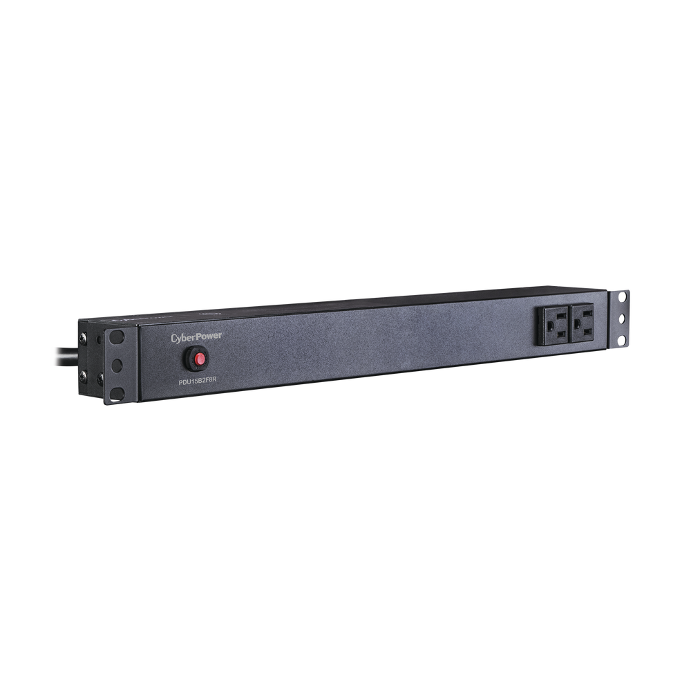 PDU Básico Para Distribución de Energía, Con 8 Tomas NEMA 5-15R Traseras y 2 Tomas 5-15R Frontales, 1UR, 15 Amp, 120 Vca