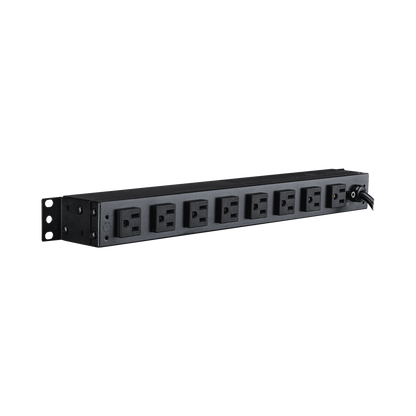 PDU Básico Para Distribución de Energía, Con 8 Tomas NEMA 5-15R Traseras y 2 Tomas 5-15R Frontales, 1UR, 15 Amp, 120 Vca