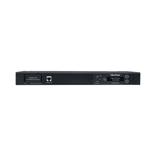 PDU ATS (Fuente Redundante Auto-transferible) Medible, Para Distribución de Energía, 2 Entradas 120 Vca NEMA5-15P, Con 10 Salidas NEMA 5-15R, Horizontal 19in, 1UR