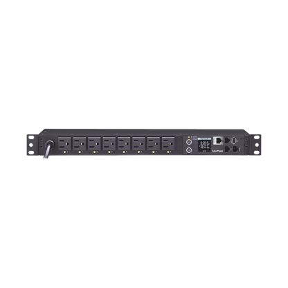 PDU Switchable por Toma, Para Distribución de Energía, Entrada 120 Vca NEMA 5-15P, Con 8 Salidas NEMA 5-15R, Horizontal 19in, 1UR