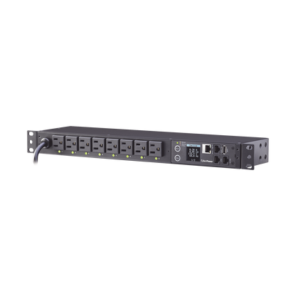 PDU Switchable por Toma, Para Distribución de Energía, Entrada 120 Vca NEMA 5-15P, Con 8 Salidas NEMA 5-15R, Horizontal 19in, 1UR