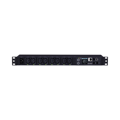 PDU Switchable y Monitoreable por Toma, para Distribución de Energía, Entrada 200-240 Vca NEMA L6-20P, Con 8 Salidas C13, Horizontal 19in, 2UR