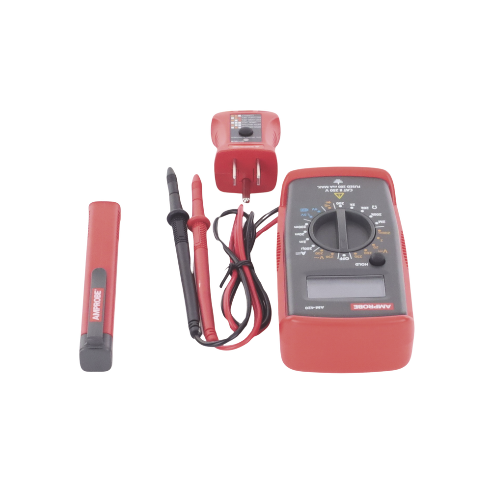 KIT Básico 3 en 1 con Multímetro Digital + Detector de Tensión sin Contacto + Comprobador de Fase GFCI