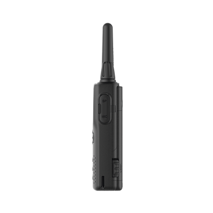 Radio portátil UHF 450-470 MHz, 2 W, 16 canales, Resistente a Golpes MIL-STD-810, manos libres VOX. Incluye antena, batería, cargador y clip