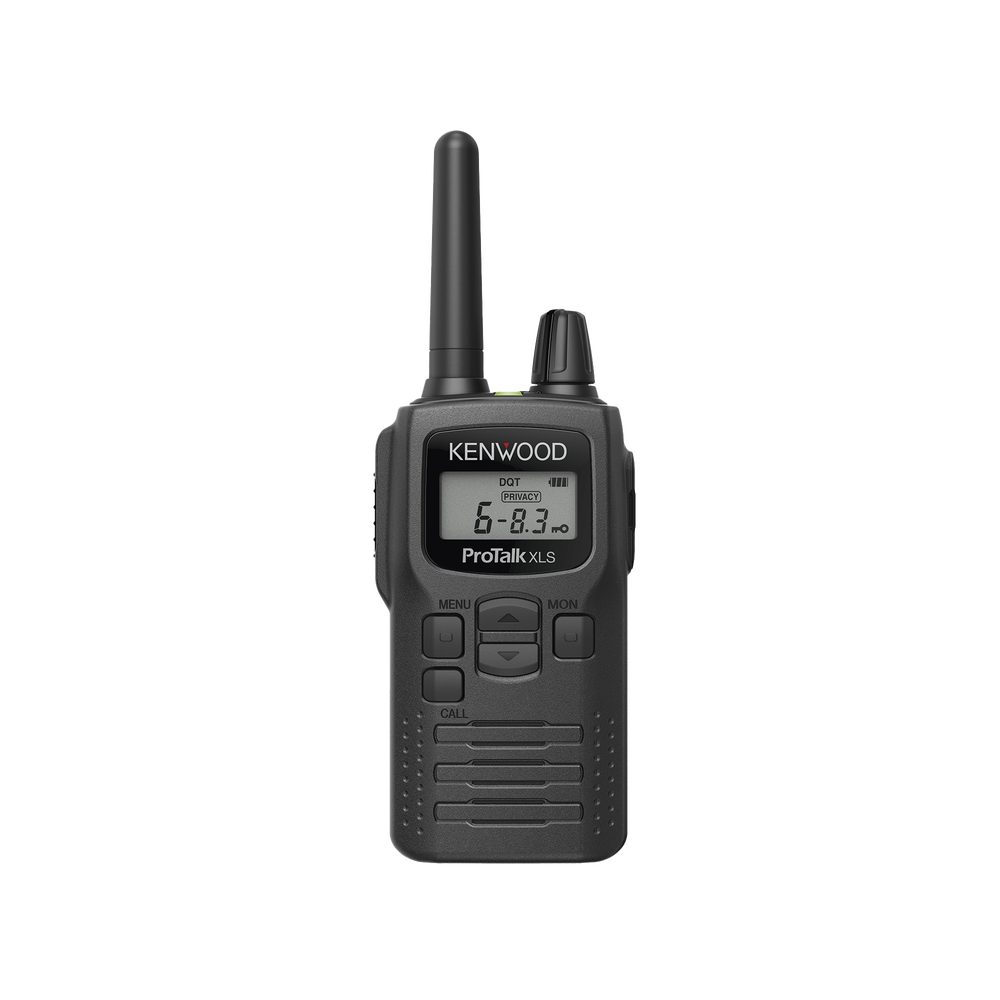 Radio portátil UHF 450-470 MHz, 2 W, 16 canales, Resistente a Golpes MIL-STD-810, manos libres VOX. Incluye antena, batería, cargador y clip