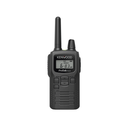 Radio portátil UHF 450-470 MHz, 2 W, 16 canales, Resistente a Golpes MIL-STD-810, manos libres VOX. Incluye antena, batería, cargador y clip