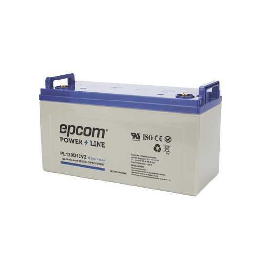 Batería de respaldo 12 120 Ah AGM | Certificada UL94-HB Retardo a la flama básica | Ciclo profundo | Para uso en aplicaciones fotovoltaicas y de emergencia | Terminales T4
