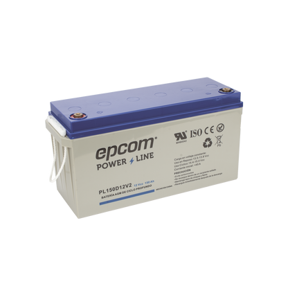 Batería de respaldo 12 V 150 Ah AGM | Certificada UL94-HB Retardo a la flama básica | Ciclo profundo | Para uso en aplicaciones fotovoltaicas y de emergencia | Terminales T5