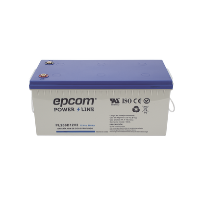 Batería de respaldo 12 V 200 Ah AGM | Certificada UL94-HB Retardo a la flama básica | Ciclo profundo | Para uso en aplicaciones fotovoltaicas y de emergencia | Terminales T5