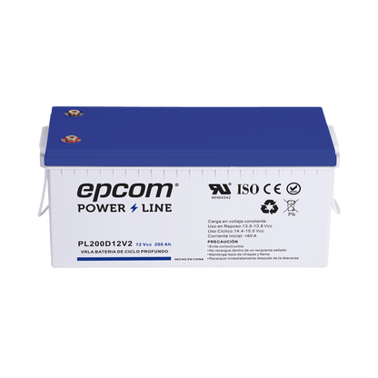 Batería de respaldo 12 V 200 Ah AGM | Certificada UL94-HB Retardo a la flama básica | Ciclo profundo | Para uso en aplicaciones fotovoltaicas y de emergencia | Terminales T5