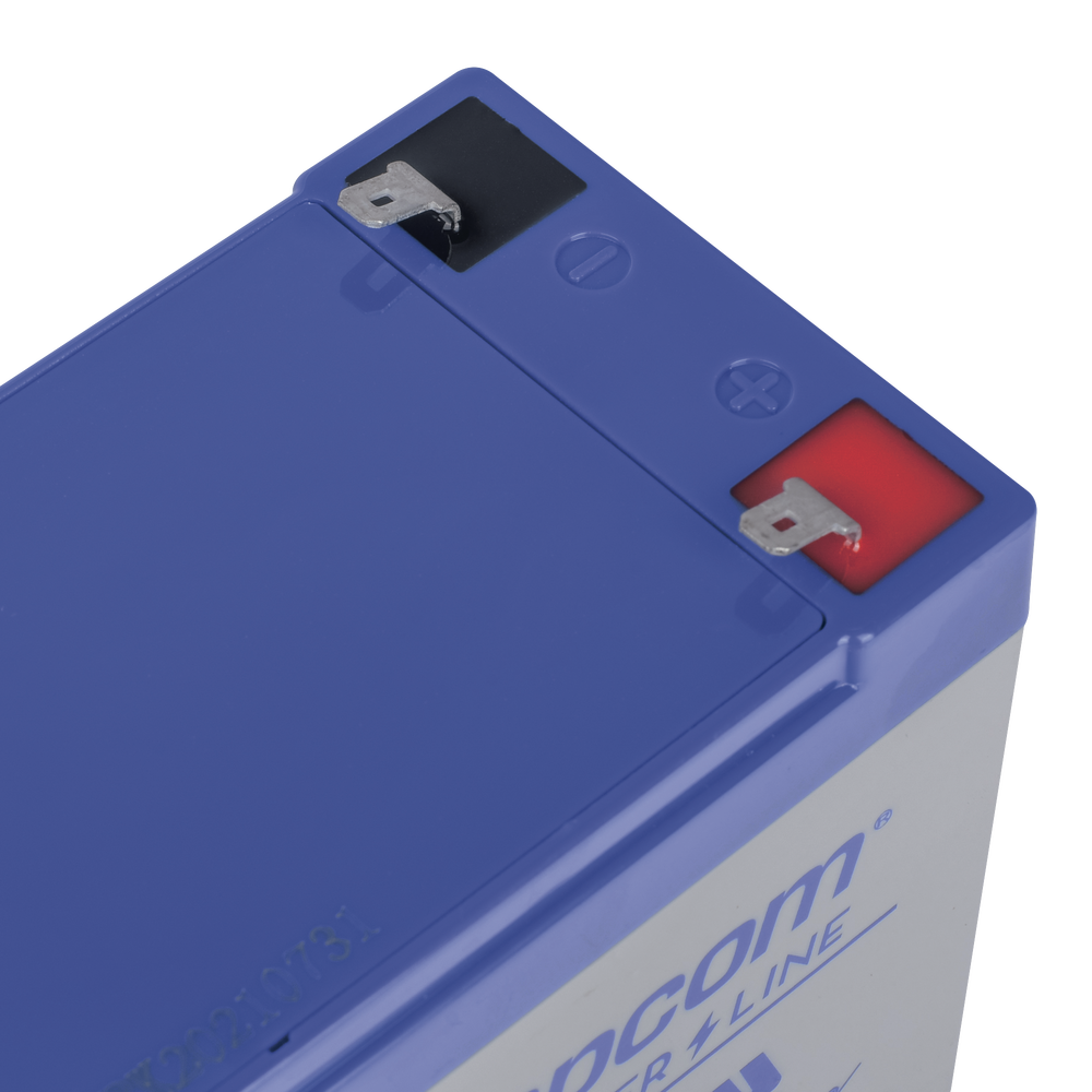 Batería 12 Vcc / 9 Ah / UL / Tecnología AGM-VRLA / Para uso en equipo electrónico Alarmas de intrusión / Incendio/ Control de acceso / Video Vigilancia / Terminales F1 / Cargador recomendado CHR-80.