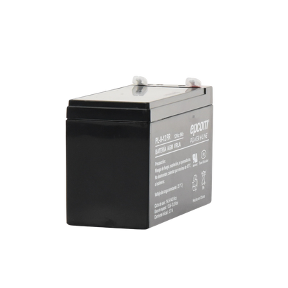Batería 12 Vcc / 9 Ah / UL / Tecnología AGM-VRLA / Retardante a la flama / Para uso en equipo electrónico Alarmas de intrusión / Incendio/ Control de acceso / Video Vigilancia / Terminales tipo F1 / Cargador recomendado CHR-80.