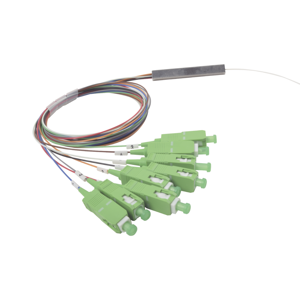 Splitter (Divisor Óptico) Tipo PLC, de 1x8, Conectores SC/APC de Salida