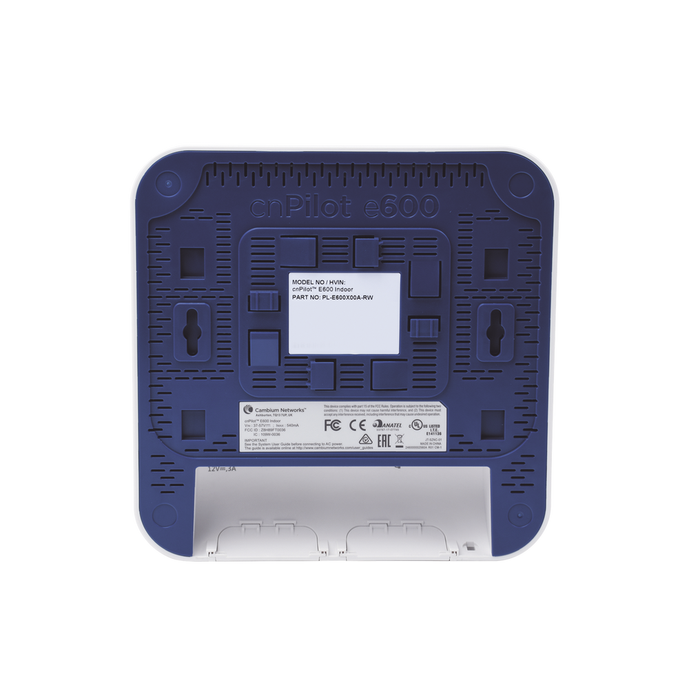 2.13 Gbps / Access Point cnPilote e600 Indoor / Alta cobertura y estable en ambiente saturados usuarios / Doble banda/ MU-MIMO 4X4 / Antena Omnidireccional / 512 Usuarios