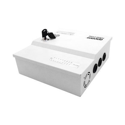 Fuente de Poder Profesional de 12 Vcc @ 20 A / Soporta 18 Cámaras / Capacidad de Batería de Respaldo (No Incluida) / Voltaje de Entrada de 96-264 Vca
