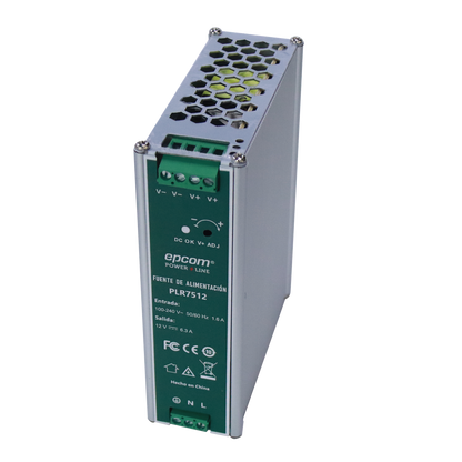 Fuente de alimentación /Entrada: 100-240 Vac /Salida: 12 Vcc / 6.3 A / 75 W / din rail