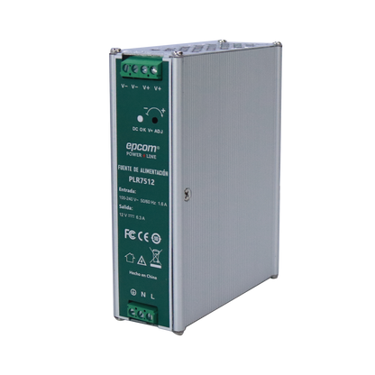 Fuente de alimentación /Entrada: 100-240 Vac /Salida: 12 Vcc / 6.3 A / 75 W / din rail