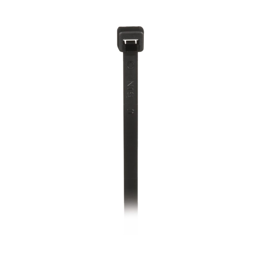Cincho de Nylon 6.6, 203mm largo x 3.6mm ancho, Color Negro. Paquete de 1000 Piezas