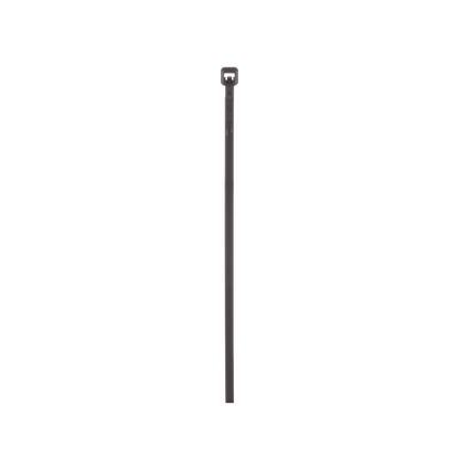 Cincho de Nylon 6.6 de Bloqueo, 203 mm largo x 2.5mm ancho, Color Negro, Exterior Resistente a Rayos UV, Paquete de 100pz