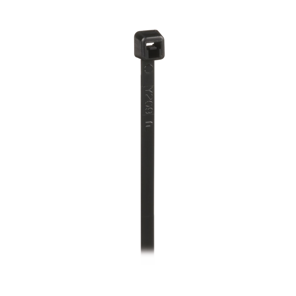Cincho de Nylon 6.6 de Bloqueo, 203 mm largo x 2.5mm ancho, Color Negro, Exterior Resistente a Rayos UV, Paquete de 1000pz
