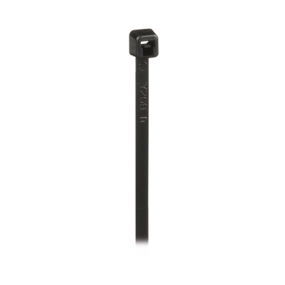 Cincho de Nylon 6.6 de Bloqueo, 203 mm largo x 2.5mm ancho, Color Negro, Exterior Resistente a Rayos UV, Paquete de 1000pz