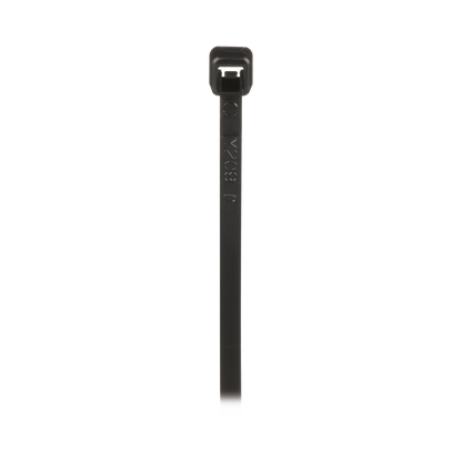 Cincho de Nylon 6.6 de Bloqueo, 203 mm largo x 2.5mm ancho, Color Negro, Exterior Resistente a Rayos UV, Paquete de 1000pz