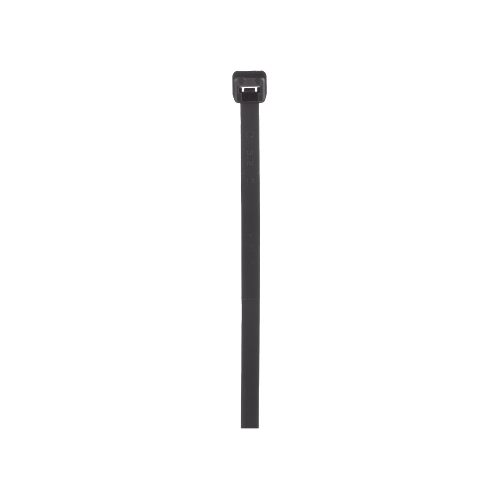 Cincho de Nylon 6.6, Color Negro, 290 mm largo x 3.7mm ancho, sección transversal intermedia, Paquete de 100 piezas