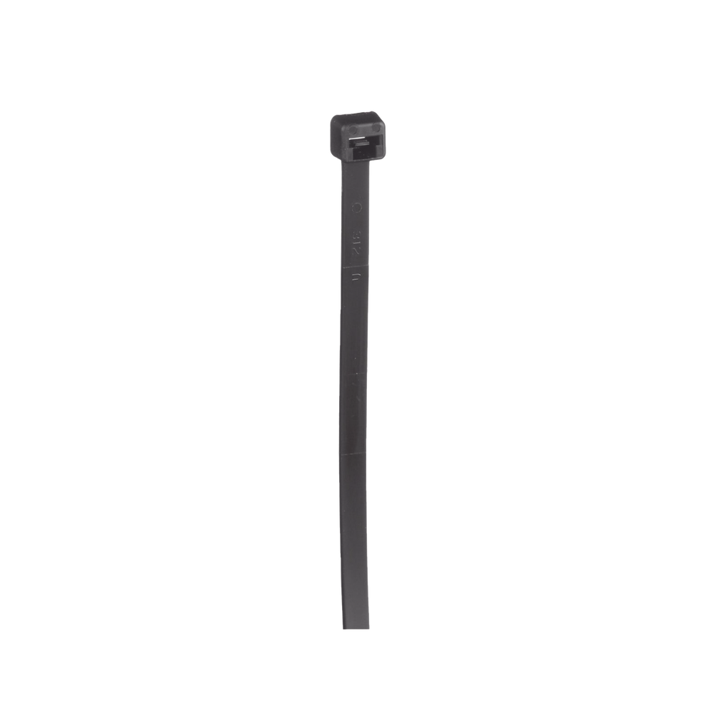 Cincho de Nylon 6.6, Color Negro, 290 mm largo x 3.7mm ancho, sección transversal intermedia, Paquete de 100 piezas