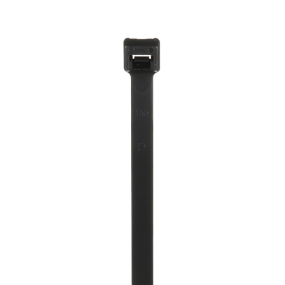 Cincho de Nylon 6.6 Pan-Ty, 368mm largo x 7.6mm ancho, Color Negro, Exterior Resistente a Rayos UV, Paquete de 100pz