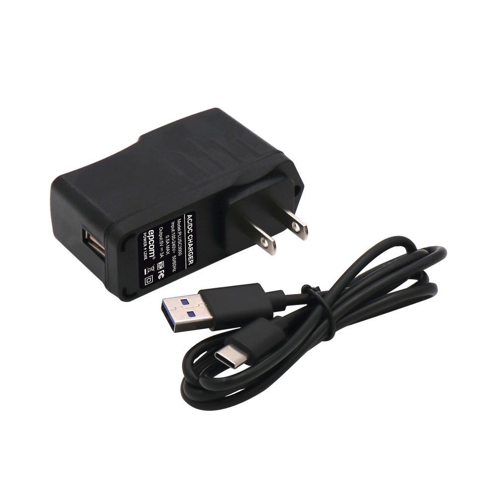 Adaptador de pared de 5 Vcc, @ 3 A con micro-USB tipo C