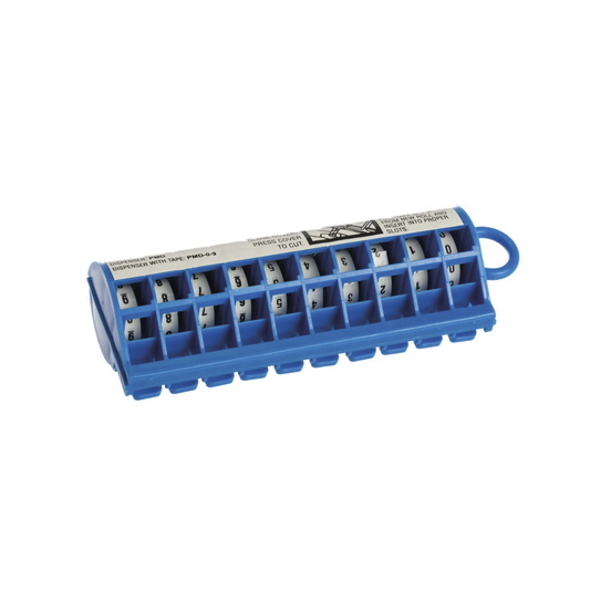 Dispensador de Etiquetas Marcadoras, Con Rollos Pre-Impresos con Números 0-9, de 2.4 Metros (7.87 Pies), Color Blanco