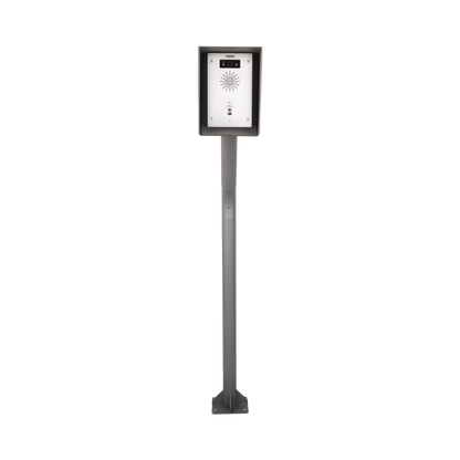 Poste y Cubierta industrial para montaje de Porteros IP Fanvil y Grandstream, altura de 1.2 metros, pintura electrostática color gris.