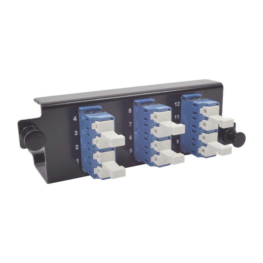 Placa Acopladora de Fibra �ptica Plug and Play, Con 6 Conectores LC Duplex (12 Fibras), Para Fibra Monomodo, Azul