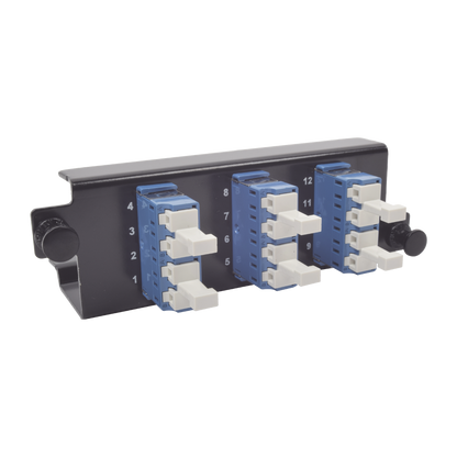 Placa Acopladora de Fibra �ptica Plug and Play, Con 6 Conectores LC Duplex (12 Fibras), Para Fibra Monomodo, Azul